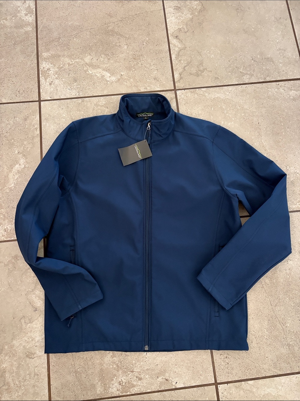 New Wind-Resistant Men's Navy Jacket with Stand Collar Large